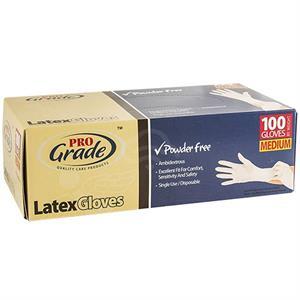 Pro Grade Powder Free Disposable Latex Gloves Medium, 100 Ct