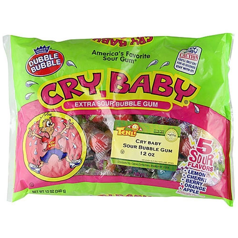 Dubble Bubble Cry Baby Extra Sour Bubble Gum, 12 Oz