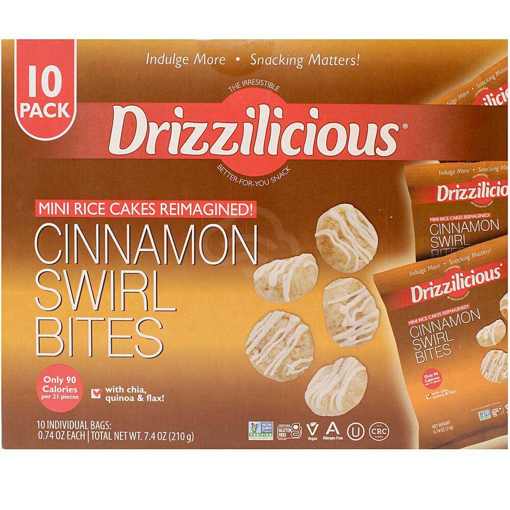 Drizzilicious Cinnamon Swirl/White Chocolate Crunchy Drizzle Bites 0.74, 10 Pk