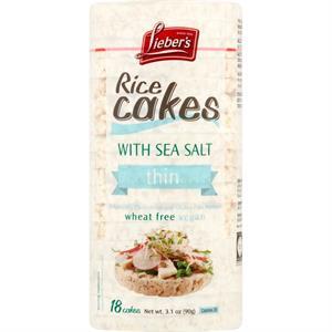 Lieber's Thin Rice Cakes With Sea Salt, 18 Ct, 3.1 Oz