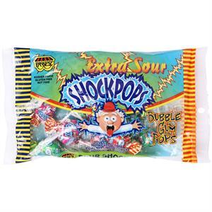 Paskesz Extra Sour Shockpops Bubble Gum Pops, 12 0Z