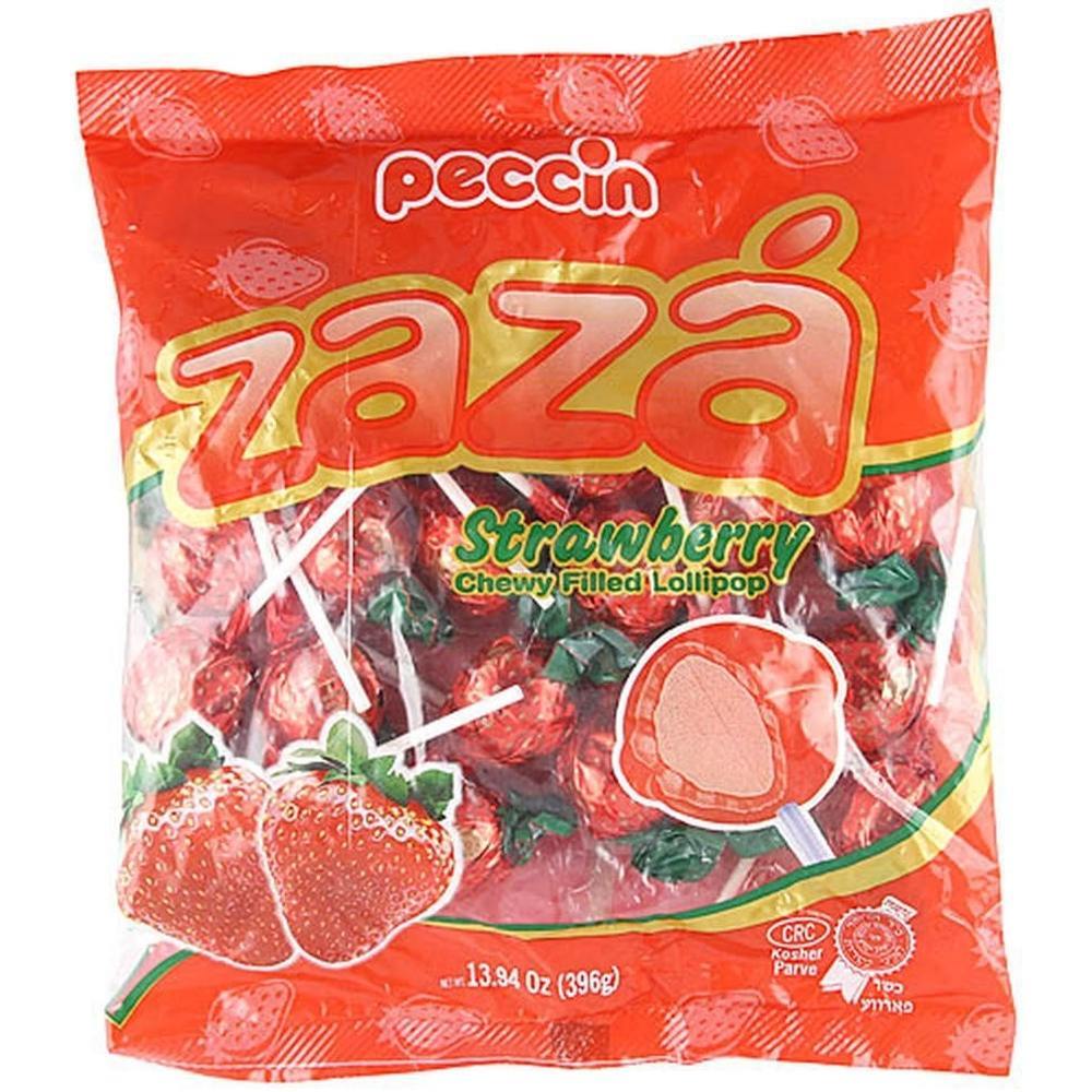 Peccin Zaza Lollipop, Strawberry, 13.94 Oz