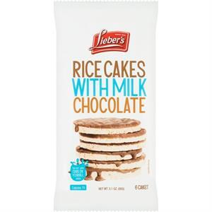Lieber's Rice Cakes With Milk Chocolate, 6 Ct, 3.1 Oz
