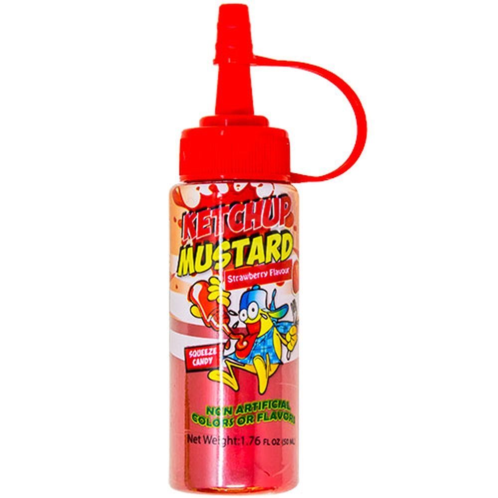 Happiness Ketchup Mustard Squeeze Candy, Strawberry Flavor, 1.76 Fl Oz