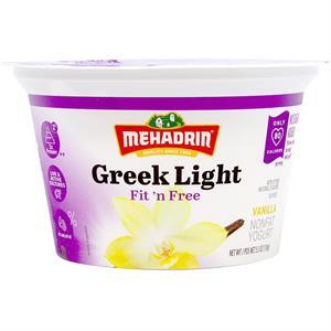 Mehadrin Greek Light Fit 'n Free Vanilla Yogurt, 5.3 Oz