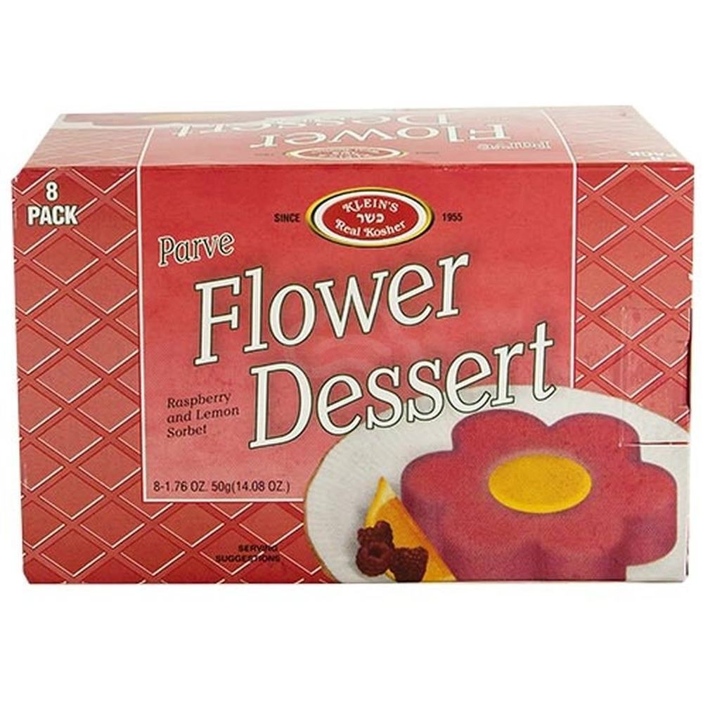 Klein's Real Kosher Parve Flower Dessert, Raspberry & Lemon Sorbet, 14.08 Oz