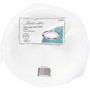 Dinner Lightweight 7" Plastic Plates, 100 Ct