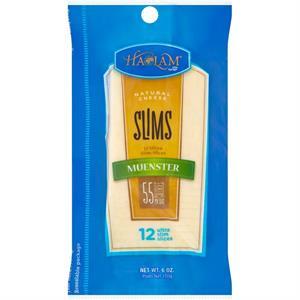 Haolam Natural Cheese Slims Muenster Cheese 12 Ct, 6 Oz
