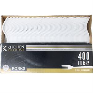 Kitchen Selection Classic Plastic Forks, 400 Ct