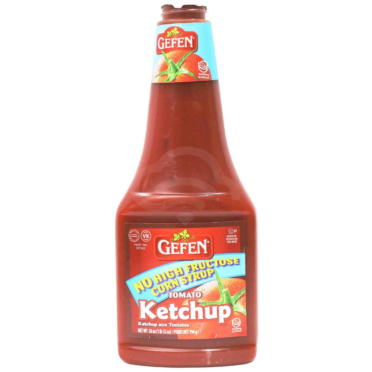 Gefen Tomato Ketchup, Squeezable Bottle, 28 Oz