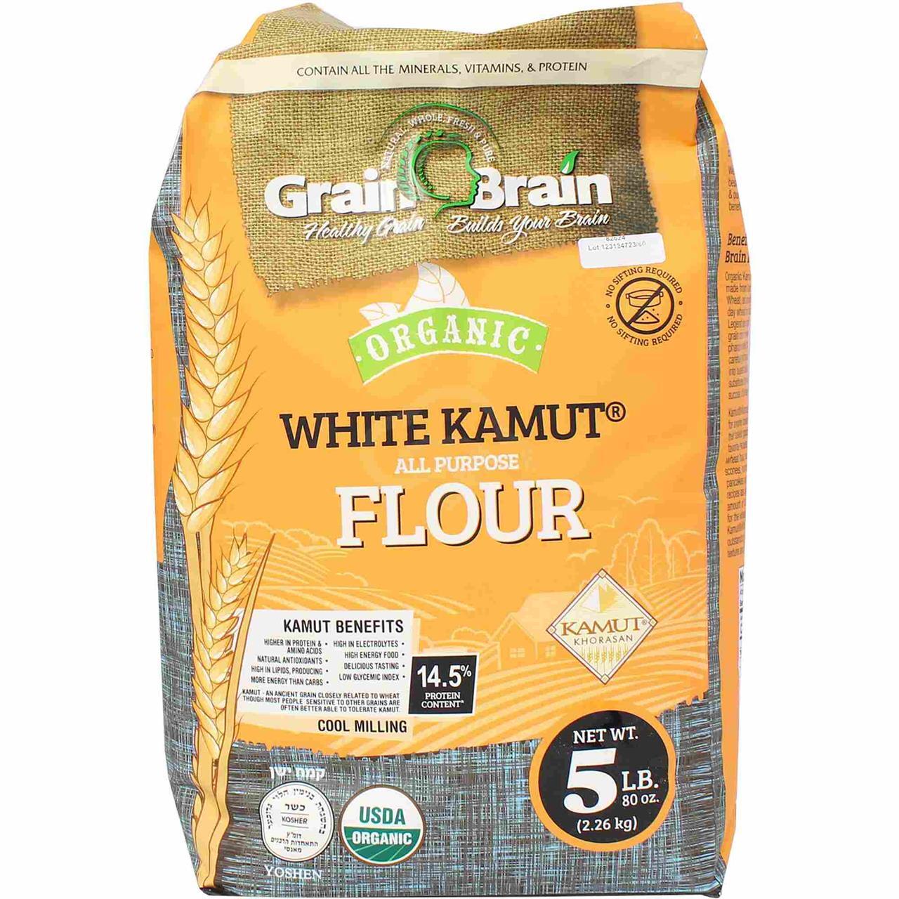 Grain Brain Organic White Kamut All Purpose Flour, 5 Lb