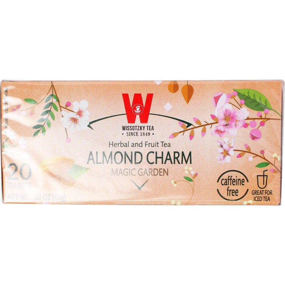 Wissotzky Almond Charm Herbal & Fruit Tea, Caffeine Free, 20 Ct, 1.62 Oz