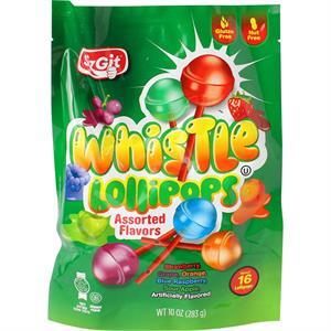 Sizgit Whistle Lollipops Assorted Flavors, 10 Oz