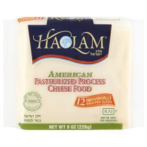 Haolam American Pasteurized Process Cheese Food Individually Wrapped Slices 8 Oz, 12 Pcs